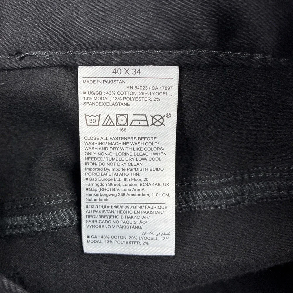 New Mens Banana Republic Slim Fit The Luxe Traveler Black Pants Jeans 40x34 NWOT